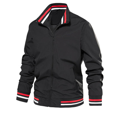Men's Jacket Lightweight Casual Windbreaker Spring Fall Zip Up Coat