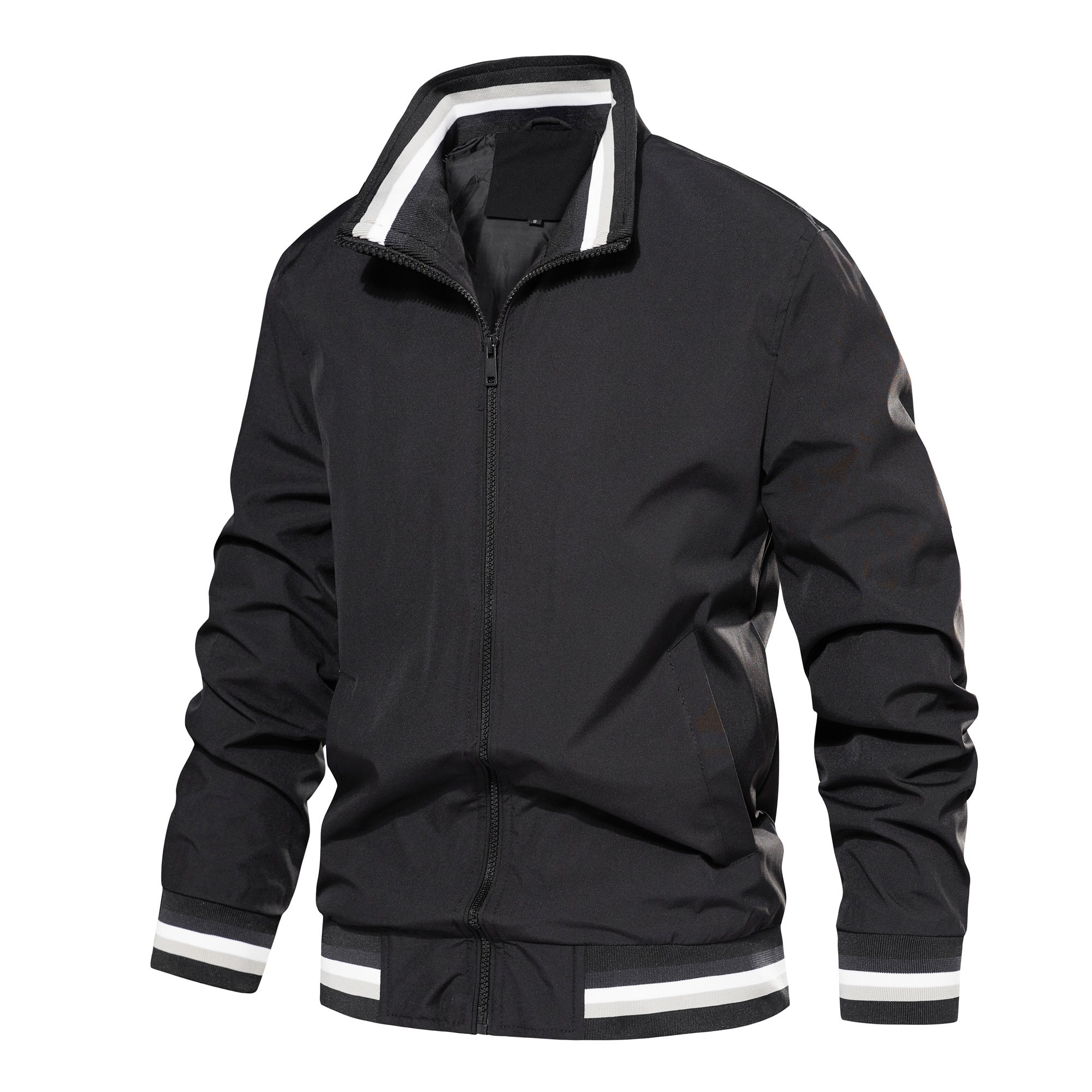 Men's Jacket Lightweight Casual Windbreaker Spring Fall Zip Up Coat