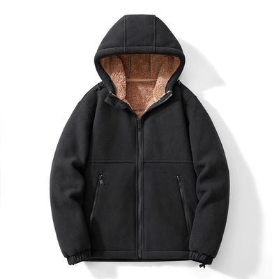 Casual Hooded Lambswool Fleece Lined Padded Warm Keeping Jacket