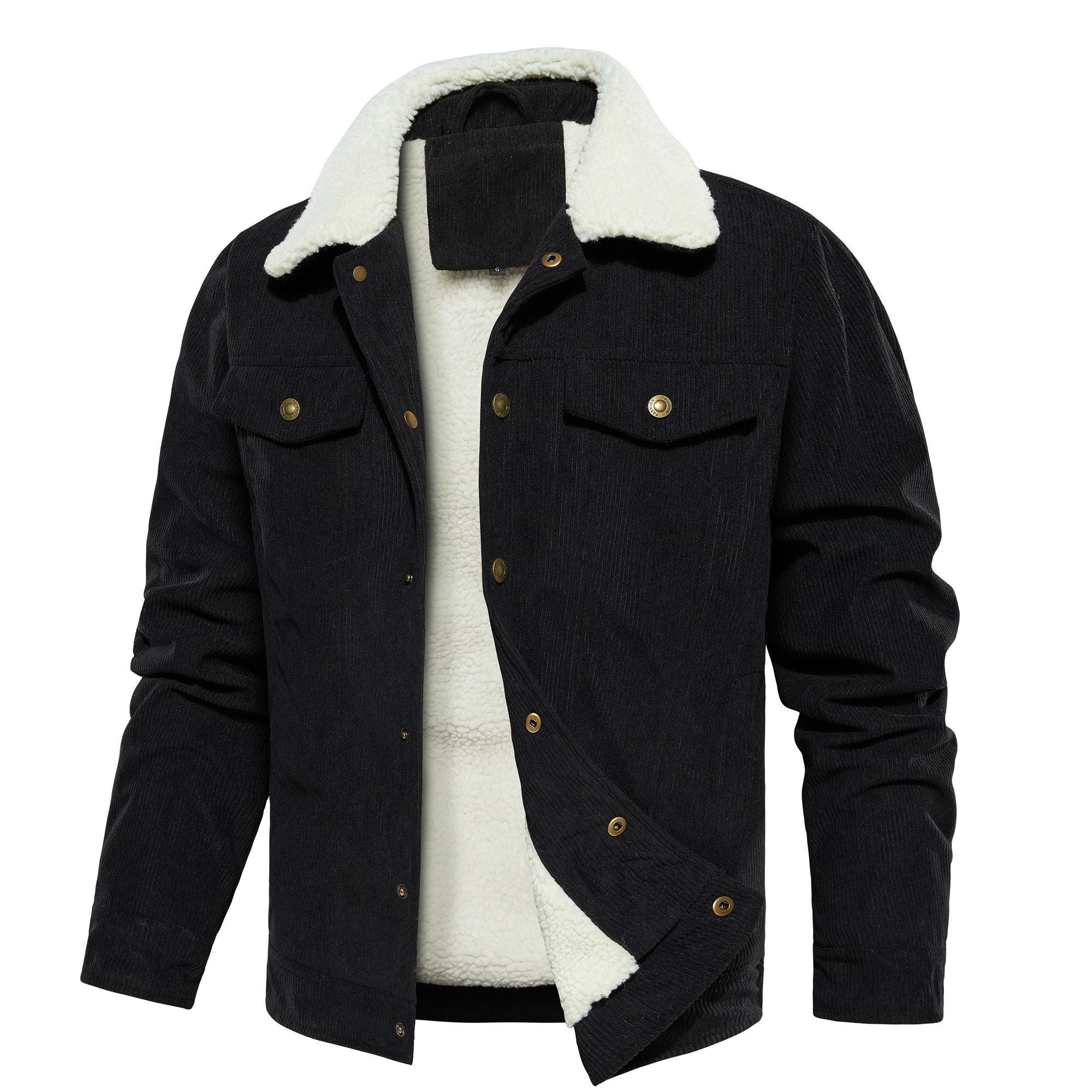 Men's Jacket Winter Sherpa Lined Warm Thick Trucker Cargo Coat